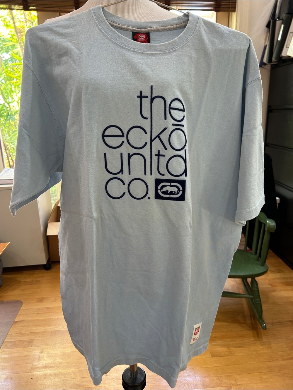 Ecko Unlimited Light Blue Short Sleeve Tee with Navy Logo